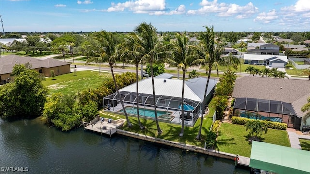 606 Mohawk Pkwy, Cape Coral, FL 33914 - aerial perspective of suburban area featuring a large body of water