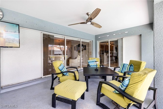 606 Mohawk Pkwy, Cape Coral, FL 33914 - view of patio with ceiling fan