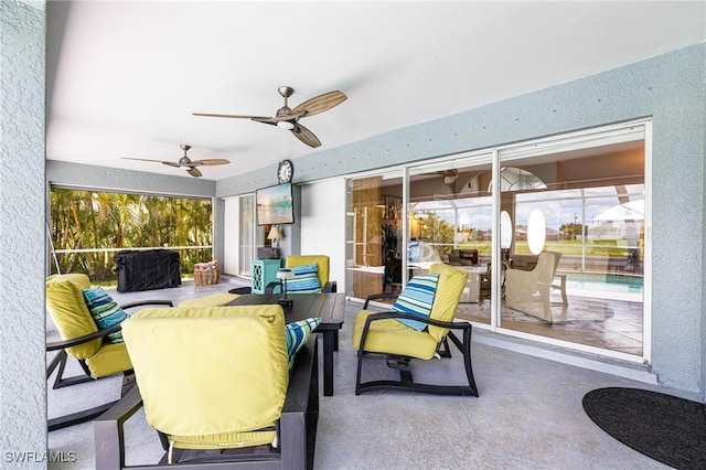 606 Mohawk Pkwy, Cape Coral, FL 33914 - view of patio featuring ceiling fan and an outdoor living space