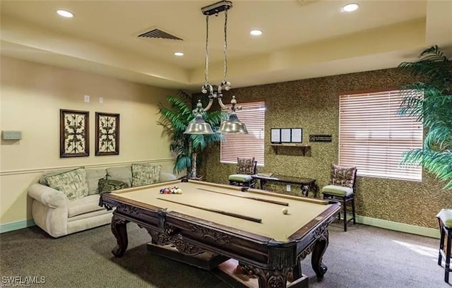 4105 Residence Dr Unit 722, Fort Myers, FL 33901 - game room featuring carpet floors, billiards table, and recessed lighting