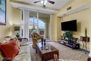 4105 Residence Dr Unit 722, Fort Myers, FL 33901 - living room featuring ceiling fan