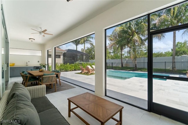 3240 Pilot Cir, Naples, FL 34120 - sunroom / solarium featuring a sink