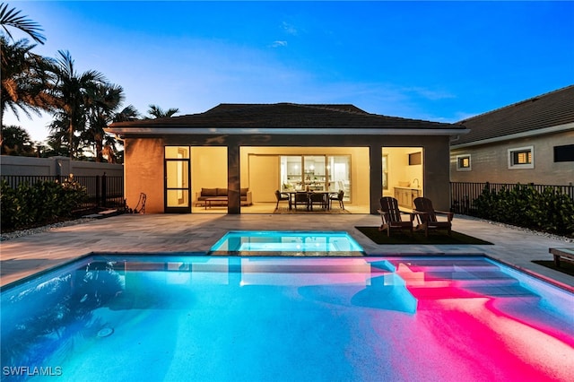3240 Pilot Cir, Naples, FL 34120 - view of pool featuring an in-ground hot tub and a patio area
