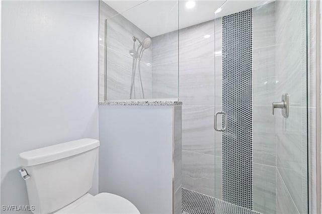 4217 SE 19th Ave Unit 110, Cape Coral, FL 33904 - bathroom featuring a stall shower and recessed lighting