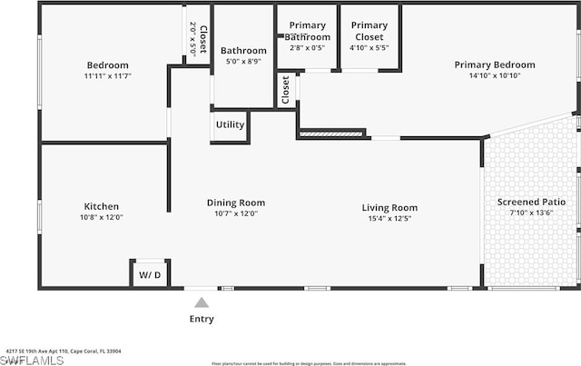 4217 SE 19th Ave Unit 110, Cape Coral, FL 33904 - view of property floor plan