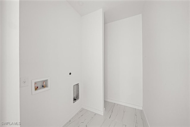 3525 43rd Ave NE, Naples, FL 34120 - laundry room with electric dryer hookup, light marble finish floors, and washer hookup