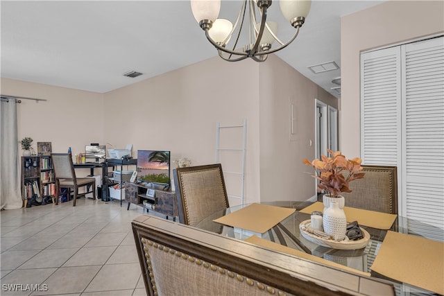 3284 Royal Canadian Trce Unit 4, Fort Myers, FL 33907 - dining space featuring a chandelier and light tile patterned flooring