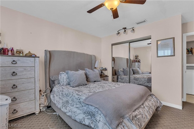3284 Royal Canadian Trce Unit 4, Fort Myers, FL 33907 - carpeted bedroom featuring a closet and ceiling fan
