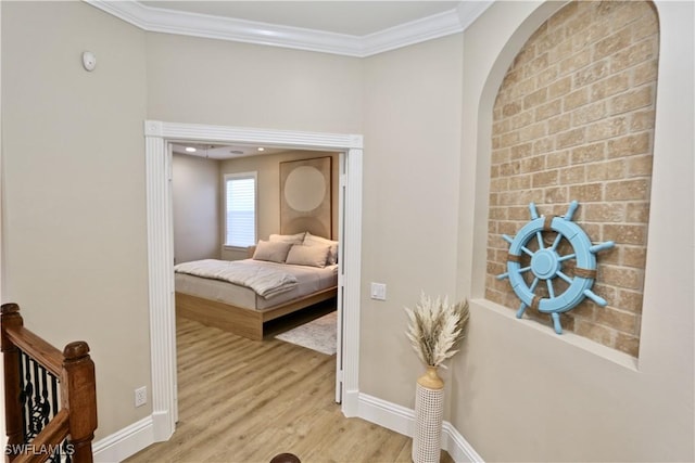 2855 Coach House Way, Naples, FL 34105 - hall featuring wood finished floors and ornamental molding