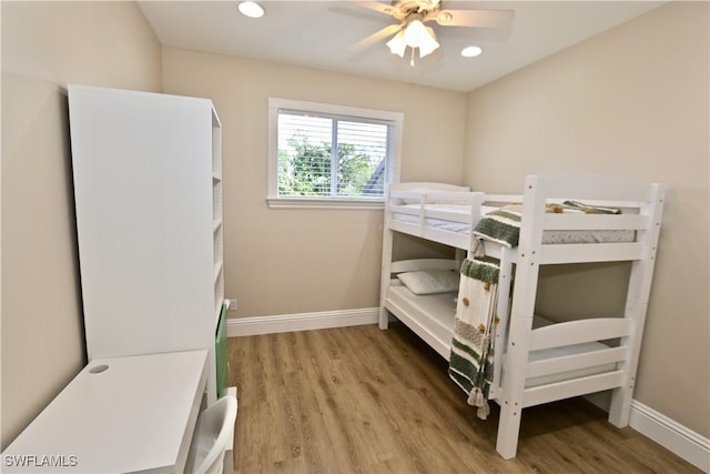 2855 Coach House Way, Naples, FL 34105 - bedroom with wood finished floors, recessed lighting, and ceiling fan