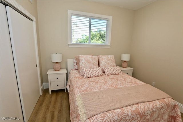 2855 Coach House Way, Naples, FL 34105 - bedroom with wood finished floors and a closet
