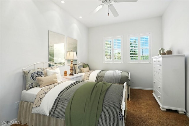 700 L Ambiance Cir Unit 202, Naples, FL 34108 - carpeted bedroom with a ceiling fan and recessed lighting