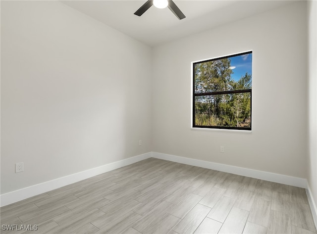 1159 SW 5th Ter, Cape Coral, FL 33991 - empty room featuring a ceiling fan and light wood finished floors