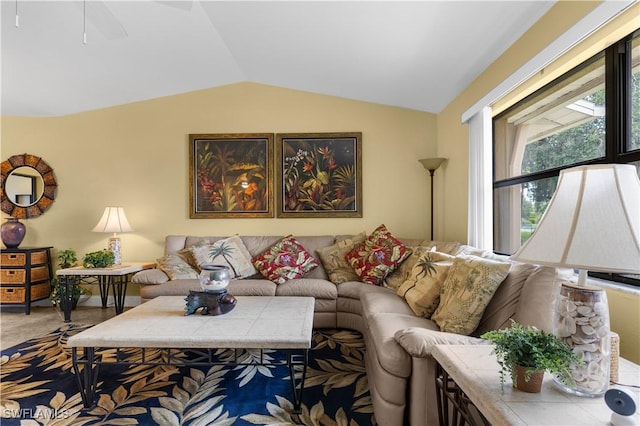 27780 Matheson Ave, Bonita Springs, FL 34135 - living area with lofted ceiling and ceiling fan