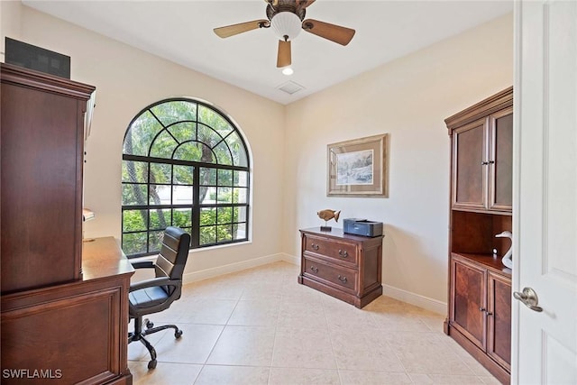 3820 Ruby Way, Naples, FL 34114 - office space with ceiling fan and light tile patterned floors