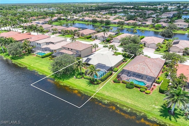 3820 Ruby Way, Naples, FL 34114 - aerial view of residential area featuring a large body of water and a pool