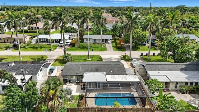 1423 Charles Rd, Fort Myers, FL 33919 - aerial view of residential area with a pool