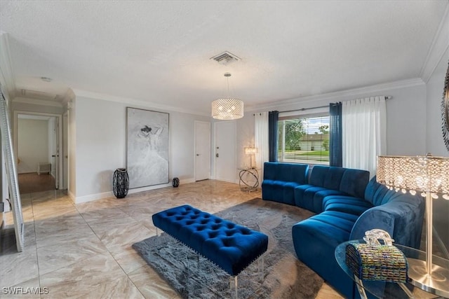 17236 Lee Rd, Fort Myers, FL 33967 - living room featuring ornamental molding and a textured ceiling