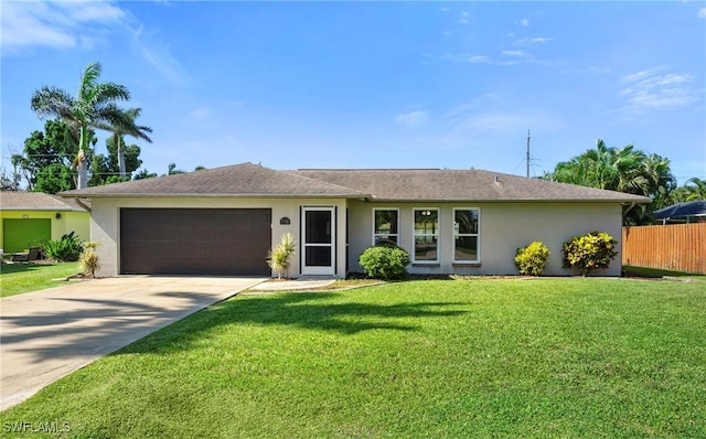 718 Coral Dr, Cape Coral, FL 33904 - ranch-style home with stucco siding, a garage, and concrete driveway