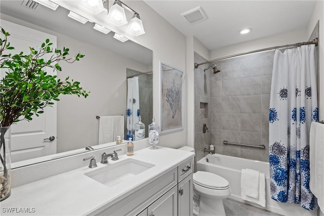2609 Seychelles Cir Unit 1603, Naples, FL 34112 - full bath featuring vanity, shower / bath combo with shower curtain, and recessed lighting