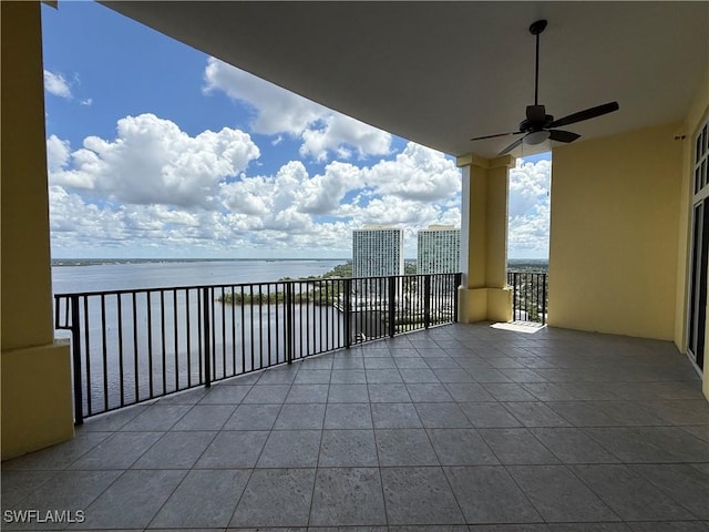 2797 1st St Unit 2004, Fort Myers, FL 33916 - patio / terrace with a ceiling fan and a water view