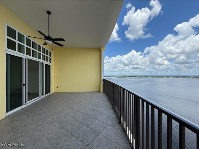 2797 1st St Unit 2004, Fort Myers, FL 33916 - balcony featuring a ceiling fan and a water view