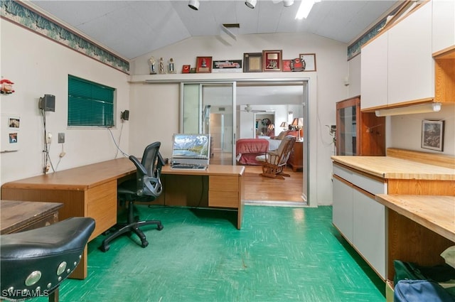 4180 Coconut Cir S, Naples, FL 34104 - carpeted home office with vaulted ceiling