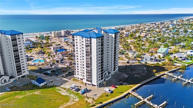 4753 Estero Blvd Unit 1405, Fort Myers Beach, FL 33931 - drone / aerial view of a nearby body of water and apartment complex