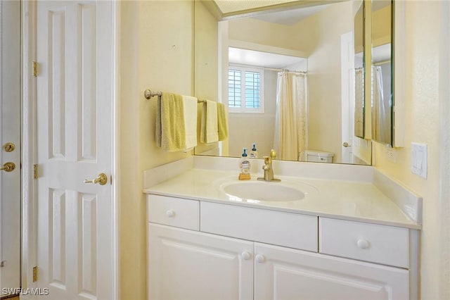 3206 SW 4th Ln, Cape Coral, FL 33991 - bathroom with vanity and a shower with shower curtain