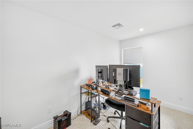 867 Oak St, Fort Myers Beach, FL 33931 - office area featuring speckle patterned floor and recessed lighting
