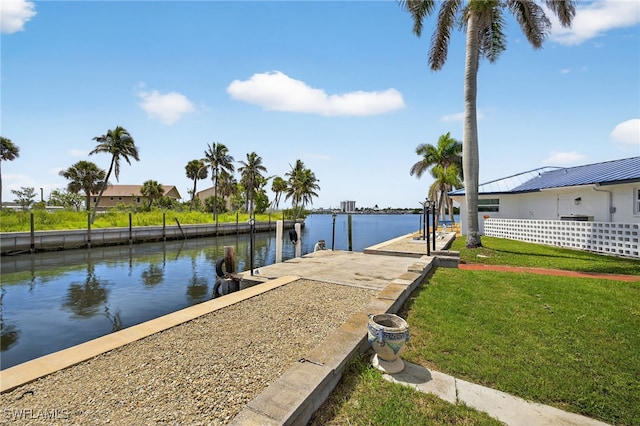 867 Oak St, Fort Myers Beach, FL 33931 - dock featuring a water view and a yard