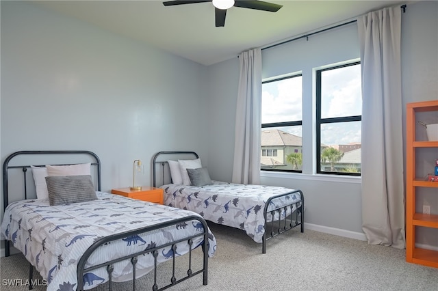4442 Battlecreek Way, Ave Maria, FL 34142 - bedroom featuring multiple windows, carpet, and a ceiling fan