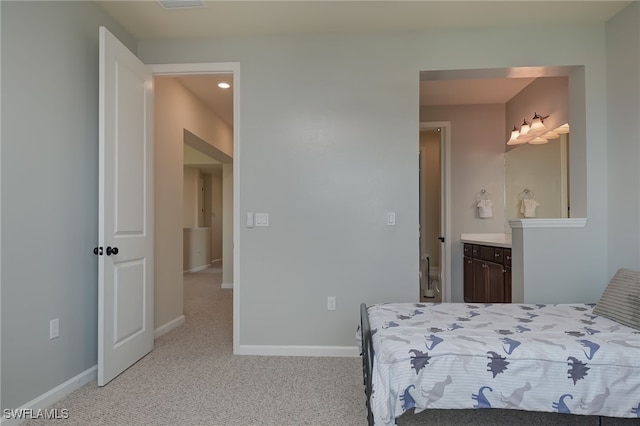 4442 Battlecreek Way, Ave Maria, FL 34142 - bedroom featuring light carpet, connected bathroom, and recessed lighting
