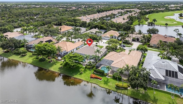 7637 Mulberry Ln, Naples, FL 34114 - aerial perspective of suburban area with a large body of water and a golf course
