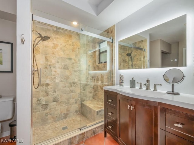 1271 Solana Rd Unit E4, Naples, FL 34103 - bathroom featuring vanity and a shower stall