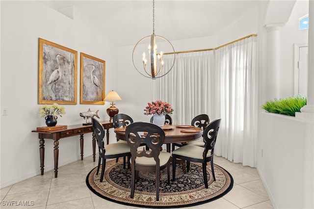 3615 Tripoli Blvd, Punta Gorda, FL 33950 - dining space with a chandelier and light tile patterned floors