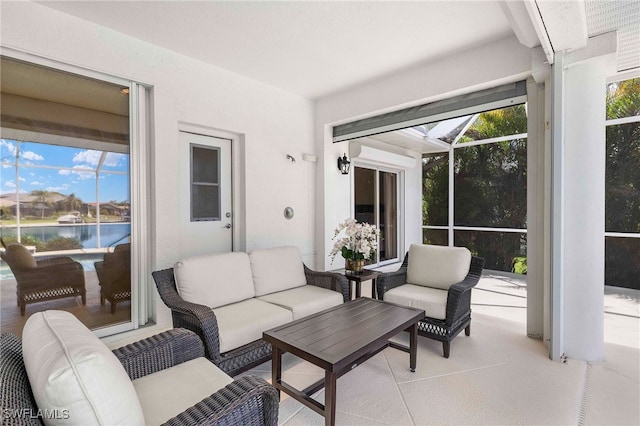 3615 Tripoli Blvd, Punta Gorda, FL 33950 - sunroom featuring outdoor lounge area and a water view