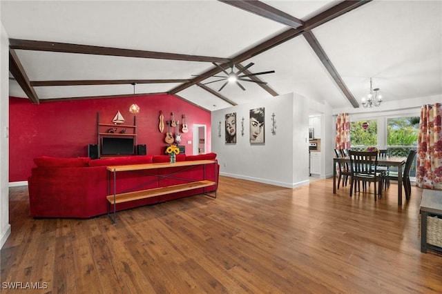 770 Wilson Ave, Fort Myers, FL 33919 - living area featuring a chandelier and wood finished floors