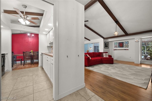 770 Wilson Ave, Fort Myers, FL 33919 - living room featuring light tile patterned flooring, ceiling fan, and recessed lighting