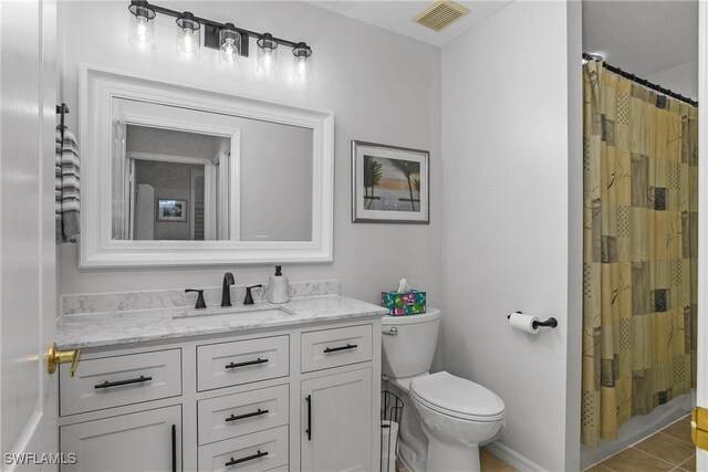 3760 Sawgrass Way Unit 3514, Naples, FL 34112 - bathroom featuring vanity, tile patterned floors, and a shower with shower curtain