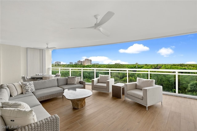 13925 Old Coast Rd Unit 403, Naples, FL 34110 - balcony featuring outdoor lounge area and a ceiling fan