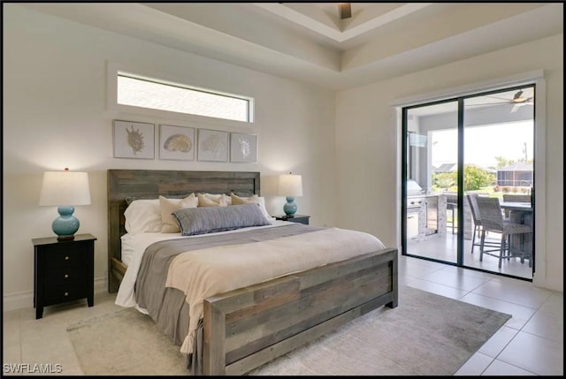 2229 SW 17th Pl, Cape Coral, FL 33991 - bedroom featuring access to outside, multiple windows, and light tile patterned floors