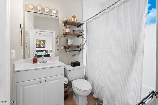 1962 Terrazzo Ln, Naples, FL 34104 - full bathroom with vanity, ceiling fan, and shower / tub combo