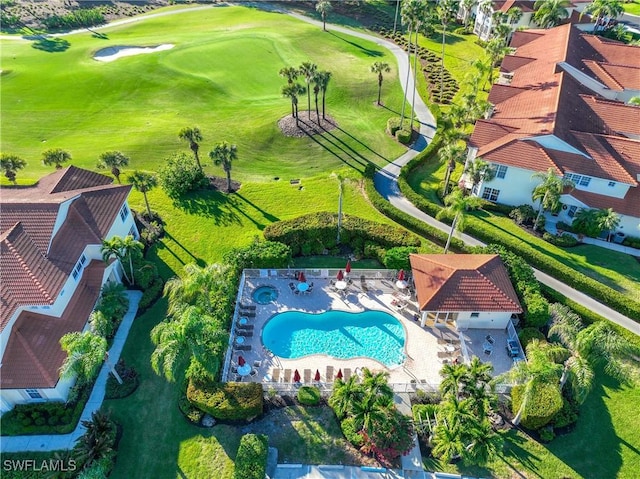 4660 Winged Foot Ct Unit 104, Naples, FL 34112 - aerial view of a pool and a golf course
