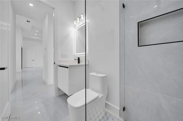 1405 SW 28th Ter, Cape Coral, FL 33914 - bathroom with vanity, recessed lighting, and a shower