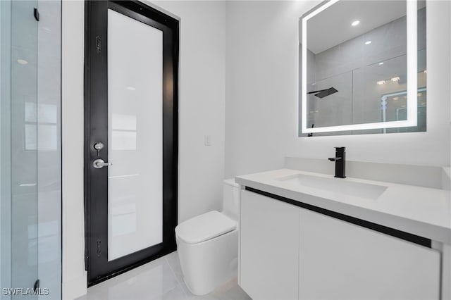 1405 SW 28th Ter, Cape Coral, FL 33914 - bathroom featuring vanity, a shower, and tile patterned flooring
