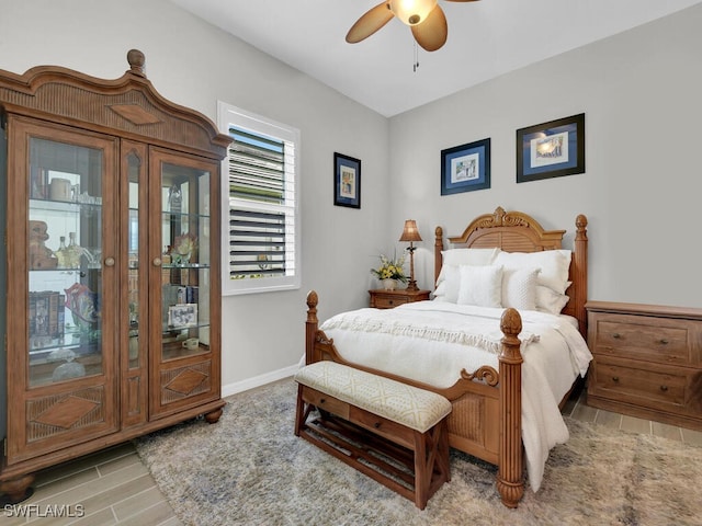 15904 Talon Ter, Punta Gorda, FL 33982 - bedroom featuring access to exterior, wood finished floors, and ceiling fan