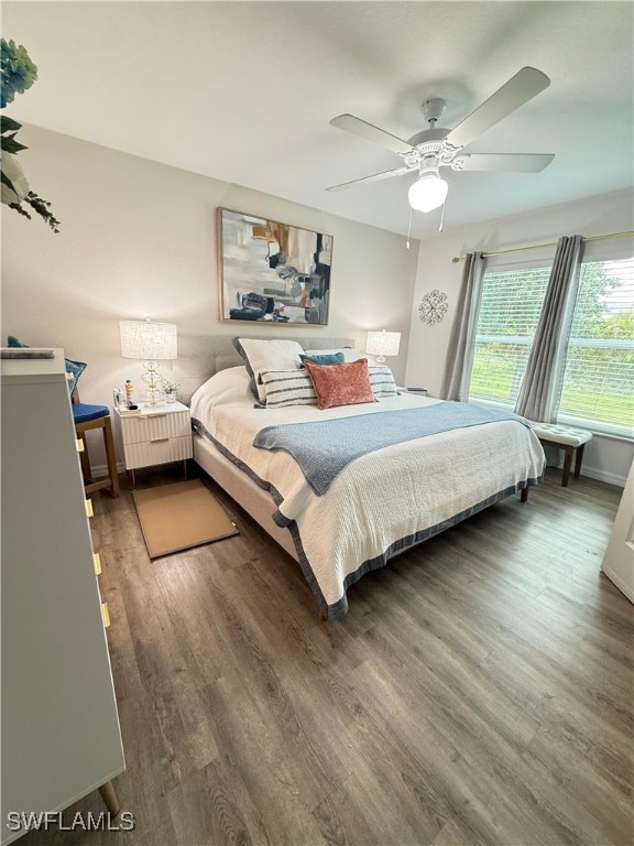 3006 Base Ct, Labelle, FL 33935 - bedroom featuring wood finished floors and a ceiling fan