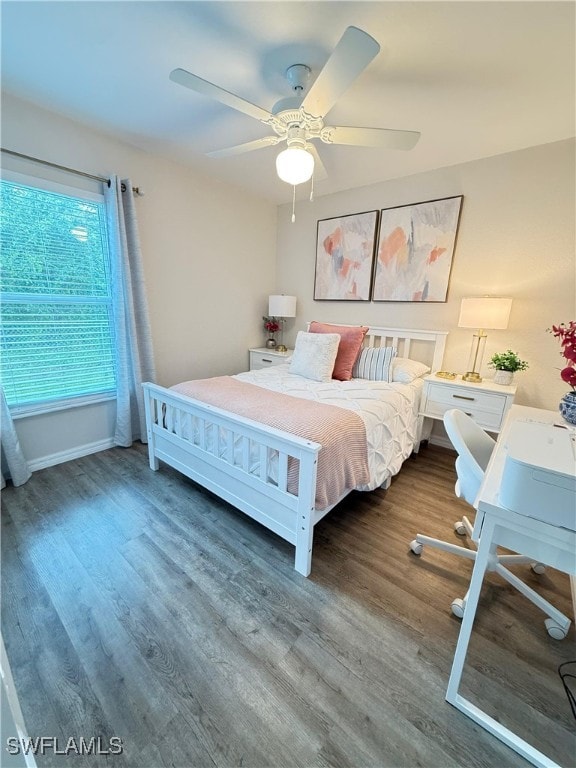 3006 Base Ct, Labelle, FL 33935 - bedroom featuring wood finished floors and ceiling fan