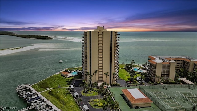 1100 S Collier Blvd Unit 723, Marco Island, FL 34145 - aerial view at dusk of a water view